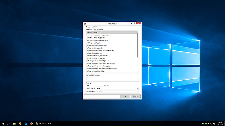 Screenshot G DATA Patch Management – reports