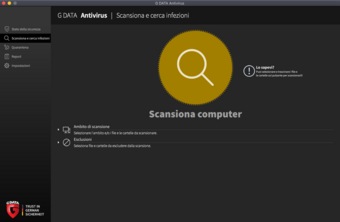G DATA Antivirus Mac Scansiona computer G DATA Antivirus Mac Scansiona computer